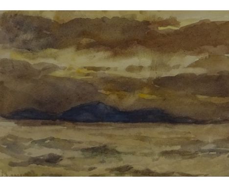 Joseph Richard Bagshawe (Staithes Group 1870-1909): Seascape at Dusk, watercolour signed 12cm x 16.5cm Provenance: with Chris