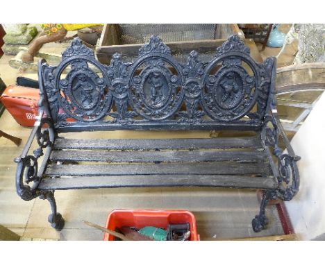 A Coalbrookdale style cast alloy garden bench