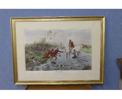 After Arthur Strutt, Three Offers, a large fox hunting print
