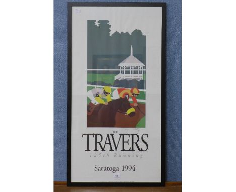 Gregory R. Montgomery, The Travers 125th Running,Saratoga 1994, signed print