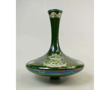 Lise B Moorcroft Cast Decanter: Cast Decanter dated 1989 with stylised Daisy decoration, height 18cm.