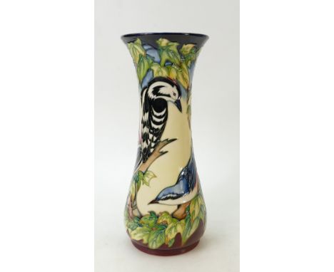 Moorcroft Kingfishers vase: Vase decorated with Kingfishers 2002, height 31cm (light crazing).