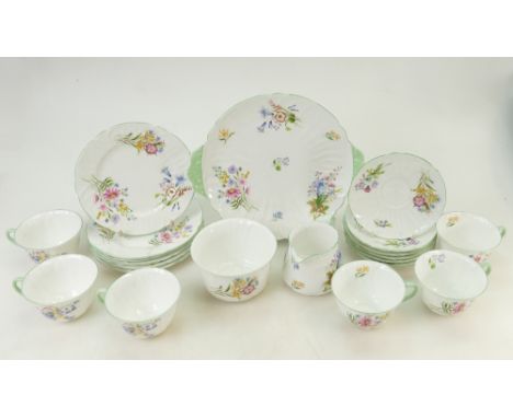 Shelley Tea set: Full 21 piece 'Wild flowers' patterned Shelley tea set. (21)