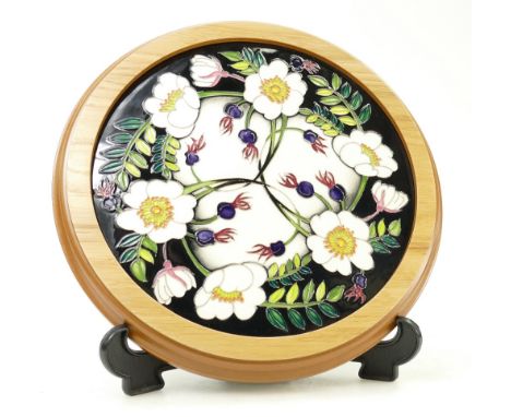 Moorcroft RHS plaque: Moorcroft Scotch Rose Plaque.