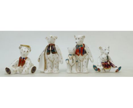 Royal Crown Derby Miniature Bears: Bears to include Graduate, Father and Son, First Day at School and Shopping (all with no s