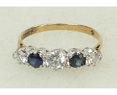 9ct gold stone set ring: Ring size K, 1.5grams.