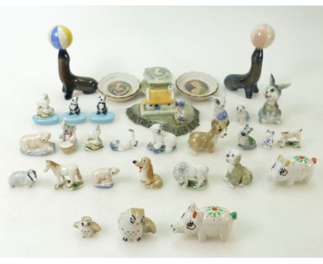 A collection of Wade Whimsies: A collection of various Wade Whimsies including Irish Wade, Disneys, first version animals etc