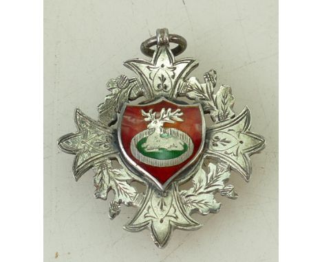 Silver &amp; Enamel football Championship medal: Medal awarded to  Pte J Shardlow 1917 winners of the 226th Inf. Brigade foot