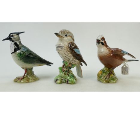 Beswick Birds: Lapwing Beswick model number 2419 first version, Jay 2417 and Kookaburra 1159. (3)