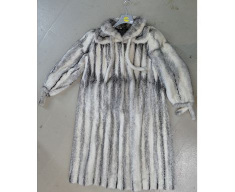 Saga branded Mink Coat: White Mink full length fur jacket approximate size 14.