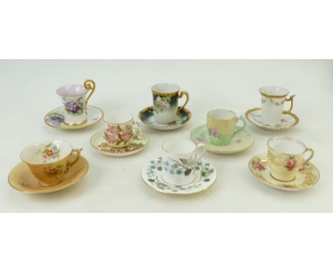 A collection of early 20th century Coffee Cups and Cans: Items to include - Royal Worcester Blush Ivory pieces, 1 Aynsley, 1 