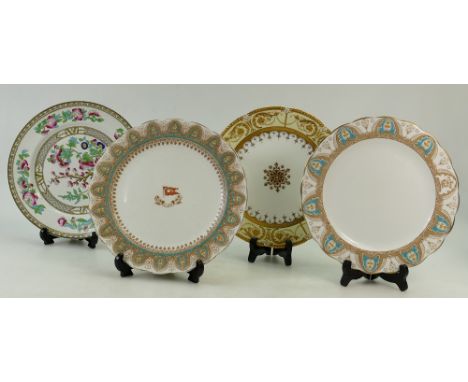 White star line plate by Stonier and others: Plate with enamel decoration and company logo. Stoniers of Liverpool were well k
