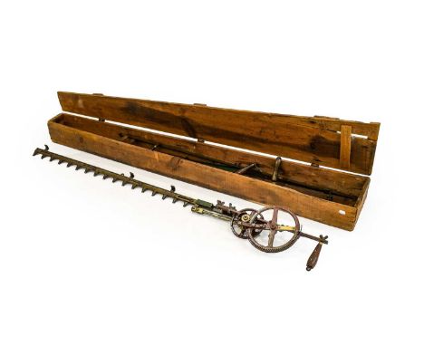 A Two-Man Hand-Wind Hedge Cutter, by the Wonder Company, USA, 1930, 77cm long, in original pine boxBlenheim Palace walled kit