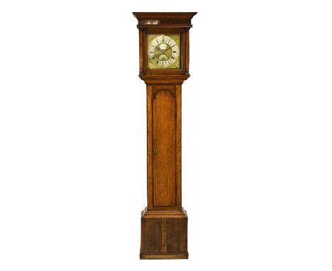 An Oak Thirty Hour Longcase Clock, signed John Boot, Sutton, Ashfield, circa 1770, flat top pediment, arch trunk door, 11-inc