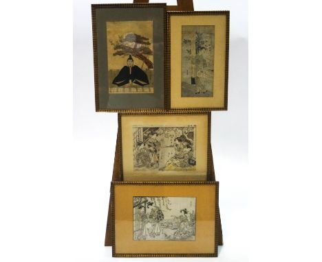 Ahigemaso & Shunsho (late 19th century/early 20th century), two illustrations from The Mirror of the beauties of the Green Ho