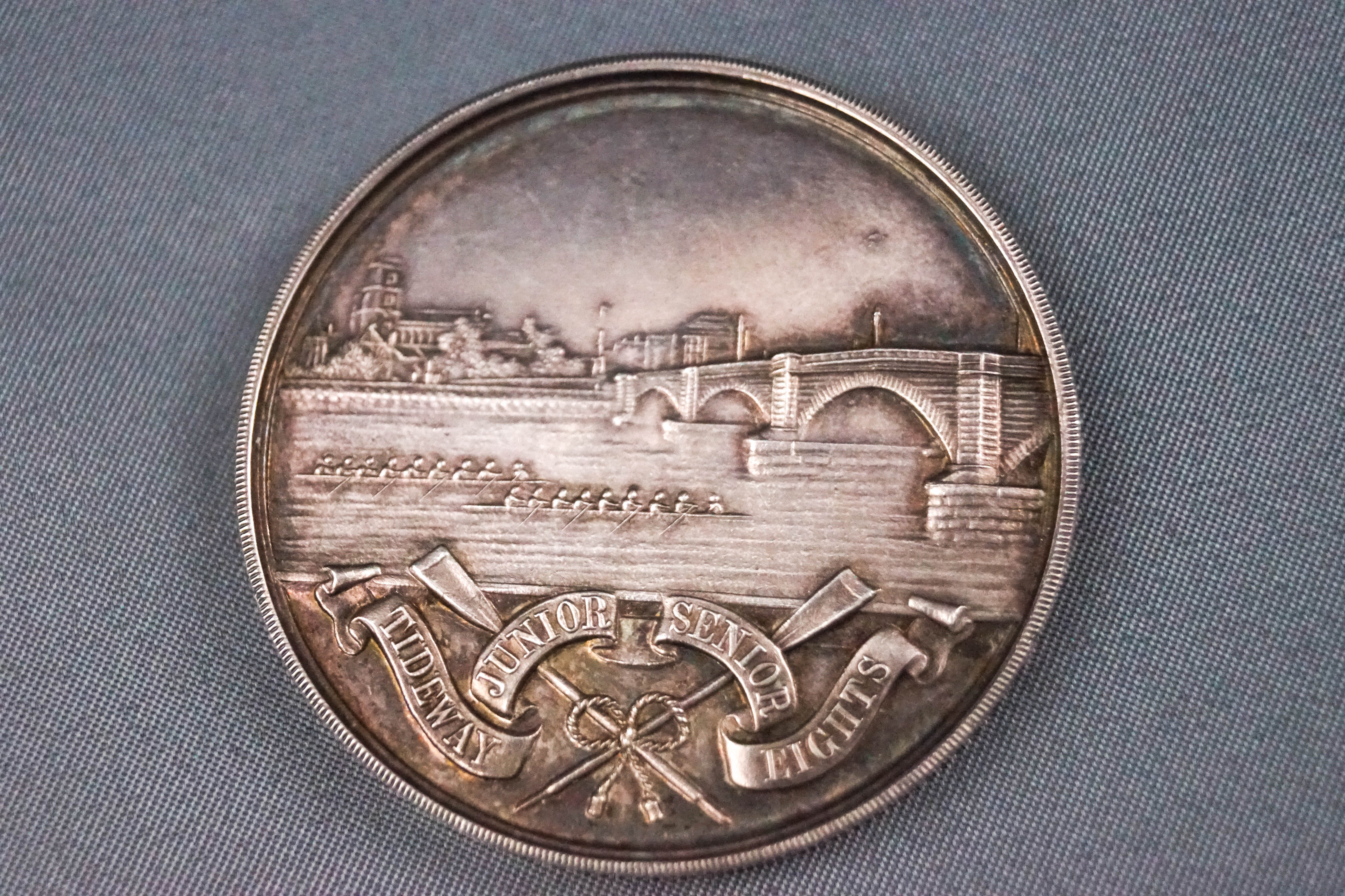 A Silver Rowing Medal Commemorative To Tideway Junior Senior Eights 