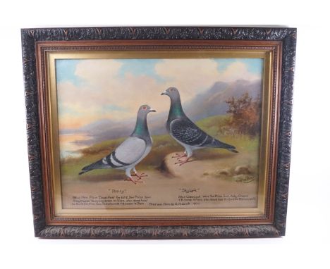 Andrew Beer (1862 - 1954), 'Pansy & Skylark', Winners in the Young Bird Sweep, 1929, oil on canvas, signed lower right and wi