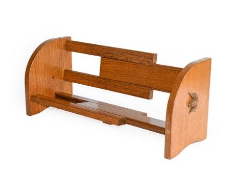 Unicornman: Geoff Gell or Jon Dixon (Coxwold): An English Oak Extending Book Trough, with carved unicorn trademark, closed 33