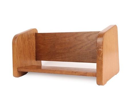Woodpeckerman: Stan Dodds (1928-2012): An English Oak Book Trough, of standard rectangular form, with carved woodpecker trade