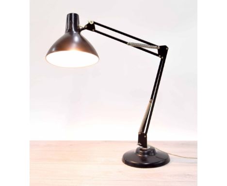 Angle poise lamp by 1001 lamps Ltd. black, extending up to 32" high approx