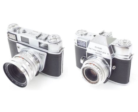 Kodak Retina IIIs camera, no. 76924, with Retina Xenon f:1.9/50mm lens no. 6817158; together with a Kodak Retina Reflex III c