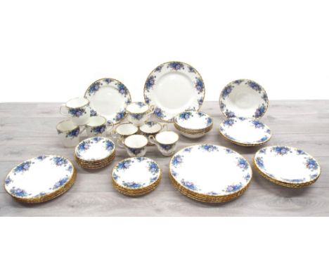 Royal Albert Bone China extensive tea and coffee service, decorated with flowers in pastel shades within gilt highlighted bor