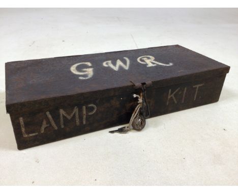A vintage tin box containing lamp lenses. Inside of boxed with Supplied by Hallmacrome Ltd label.  Exterior of box stencilled