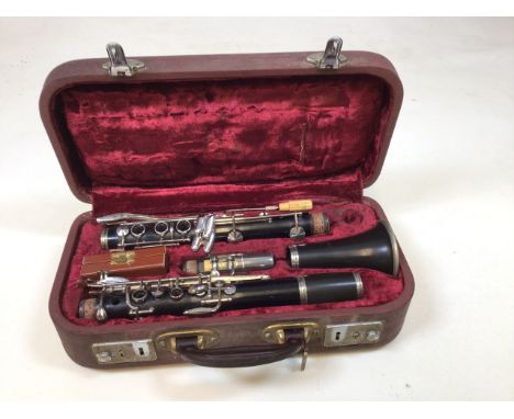 A boxed vintage clarinet 