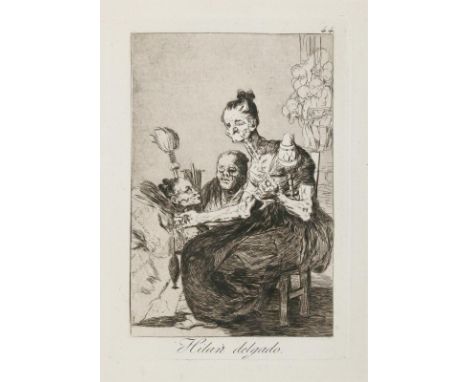 Goya, Francisco de: (1746 Fuendetodos - Bordeaux 1828). Hilan delgado. Aquatintaradierung mit Kaltnadel auf Velin. Blatt Nr. 