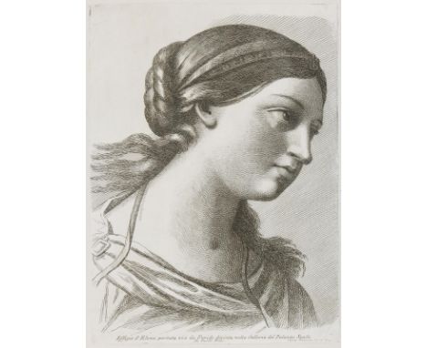 Reni, Guido: (1575 Bologna 1642), nach. Bildnis der Helena. Radierung v. Paolo Fidanza, 1763. 37,5 x 27,4 cm. Mit den Namensz