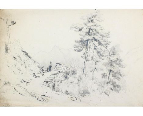 Konvolut: v. 20 Bll. Zeichnungen. Unterschiedl. Techniken u. Formate. 19./20. Jhdt.  ╔Darunter: Karl Girardet (1813 Le Locle 