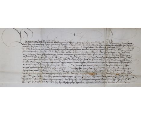 Albrecht (V.) Pfalzgraf bei Rhein: und Herzog von Bayern. Lehenbrief für Marthan Eckher zum Neuhauß am Inn über den "Sitz zu 