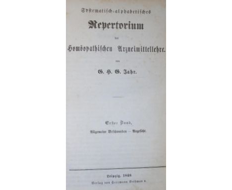 Jahr,G.H.G.: Sammlung von 5 Schriften in 7 Bdn. Versch. Formate u. Einbde. (5 Bde. mod. neu aufgebunden, 1 Rckn. läd.).  ╔Ent
