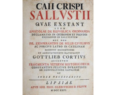 Sallustius,C.C.: (Opera) quae exstant item epistolae de Repbulica ordinanda declamatio in Ciceronem et Pseudo-Ciceronis in Sa