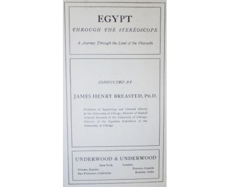 Breasted,J.H.: Egypt through the stereoscope. A journey through the Land of the Pharaoh. Textbd. u. Kassette. New York u.a., 