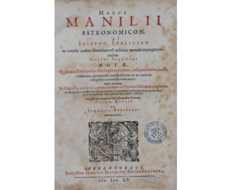 Manilius,M.: Astronomicon. A Josepho Scaligero ex vetusto codice Gemblacensi infinitis mendis repurgatum... Editionem praepar