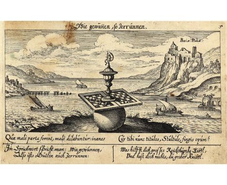 Bacoli, Golf von Neapel.: Baiae Italie. Kupferstich aus Meisner, um 1640. Qu.8°. - Etw. fl.   