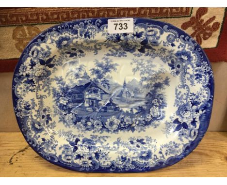  Sale Item:    LARGE BLUE &amp; WHITE ASHET   Vat Status:   No Vat   Buyers Premium:  This lot is subject to a Buyers Premium