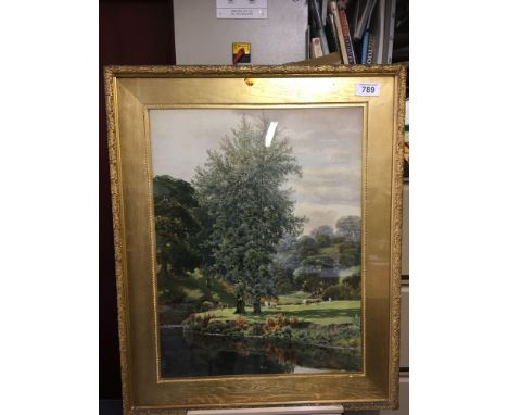  Sale Item:    LARGE W C PAINTING CATTLE GRAZING (FRAME AF)  Vat Status:   No Vat   Buyers Premium:  This lot is subject to a