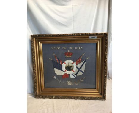  Sale Item:    FRAMED TAPESTRY VICTORY FOR THE ALLIES  Vat Status:   No Vat   Buyers Premium:  This lot is subject to a Buyer