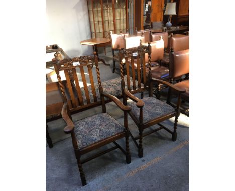 Sale Item:    2 OAK CARVER CHAIRS   Vat Status:   No Vat   Buyers Premium:  This lot is subject to a Buyers Premium of 15% +
