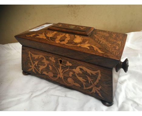  Sale Item:    INLAID TEA CADDY (AF)   Vat Status:   No Vat   Buyers Premium:  This lot is subject to a Buyers Premium of 15%