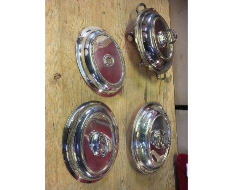  Sale Item:    2 PLATED SERVING DISHES &amp; 2 LIDS   Vat Status:   No Vat   Buyers Premium:  This lot is subject to a Buyers