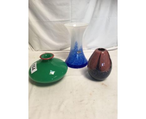  Sale Item:    3 ART GLASS VASES   Vat Status:   No Vat   Buyers Premium:  This lot is subject to a Buyers Premium of 15% + V
