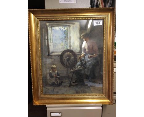  Sale Item:    W C PAINTING SPINNING HENRY J DOBSON  Vat Status:   No Vat   Buyers Premium:  This lot is subject to a Buyers 