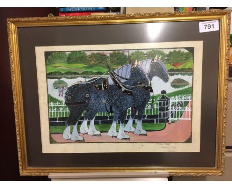  Sale Item:    WILLIAM ROBBIE CLYDESDALE HORSE PICTURE  Vat Status:   No Vat   Buyers Premium:  This lot is subject to a Buye