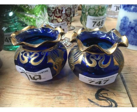  Sale Item:    2 BLUE GLASS BOWLS   Vat Status:   No Vat   Buyers Premium:  This lot is subject to a Buyers Premium of 15% + 