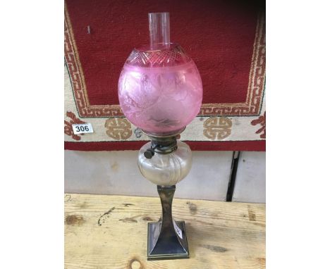  Sale Item:    RUBY SHADE OIL LAMP (AF)   Vat Status:   No Vat   Buyers Premium:  This lot is subject to a Buyers Premium of 