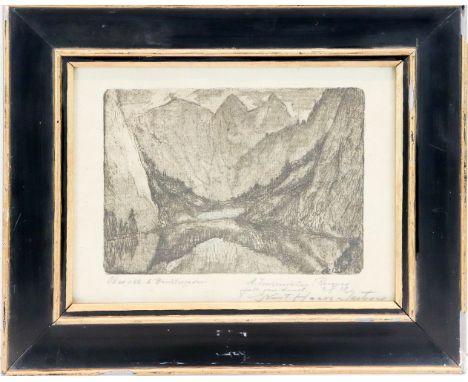 Haase-Jastrow, Kurt (Jastrow, Berlin 1885-1958) Obersee bei Berchtesgaden  Radierung. 15×19 cm. Mit Bleistift sign., dat. 192