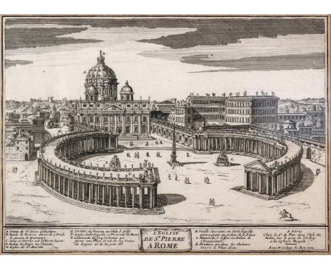 De Fer, Nicolas (Paris 1646-1720) Rom  1700 L'église de St. Pierre à Rome. Kupferstich mit Legende. In der Platte betit., bez